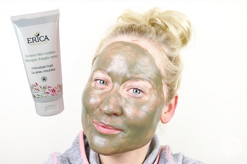 Het groene klei masker van Erica in de test!